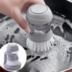 Cepillo para fregar platos con Dispensador de jabón y Soporte secado rápido Gris Dropea