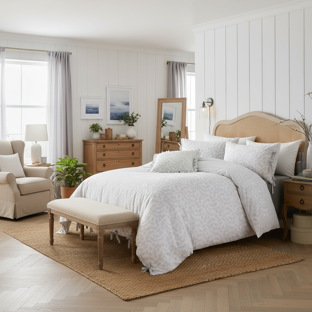 Juego de funda nórdica reversible estampada en algodón + 2 fundas de almohada Chloe Wylder