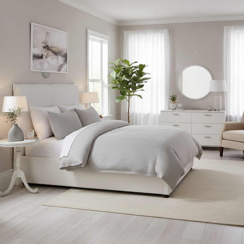 Juego de funda nórdica con textura + 2 fundas de almohada Lindly Serene