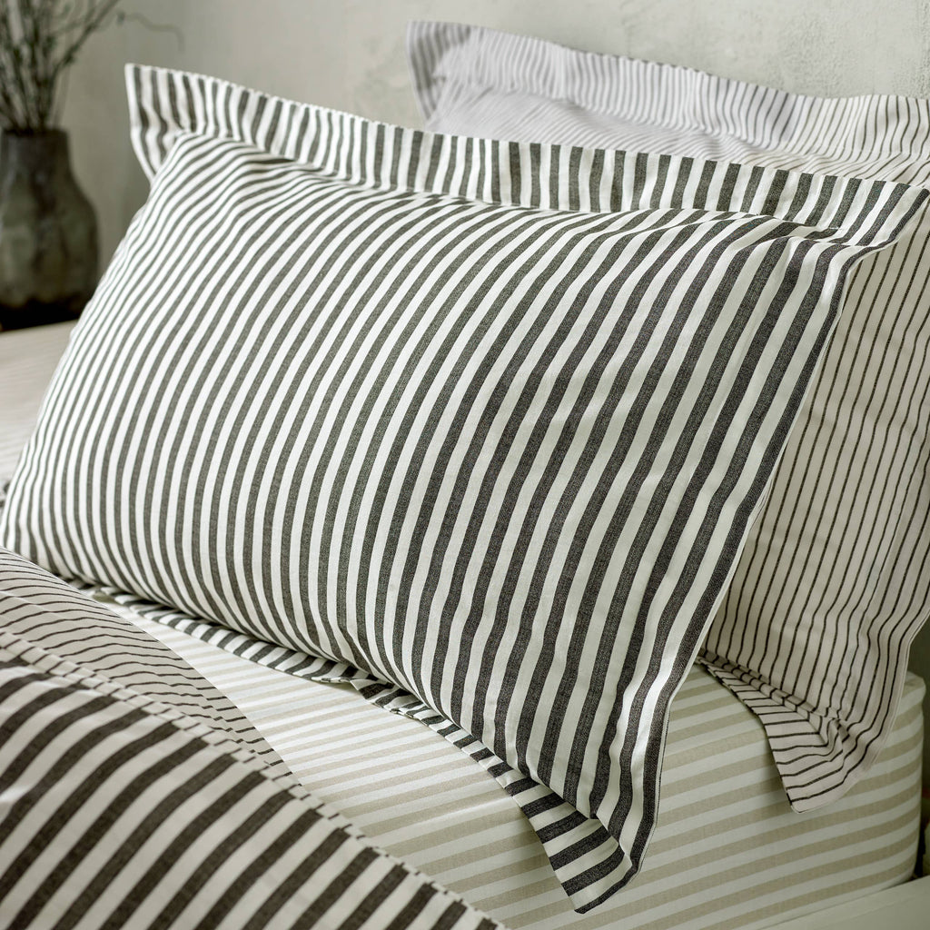 Juego de funda nórdica de algodón Hebden Mélange Stripe