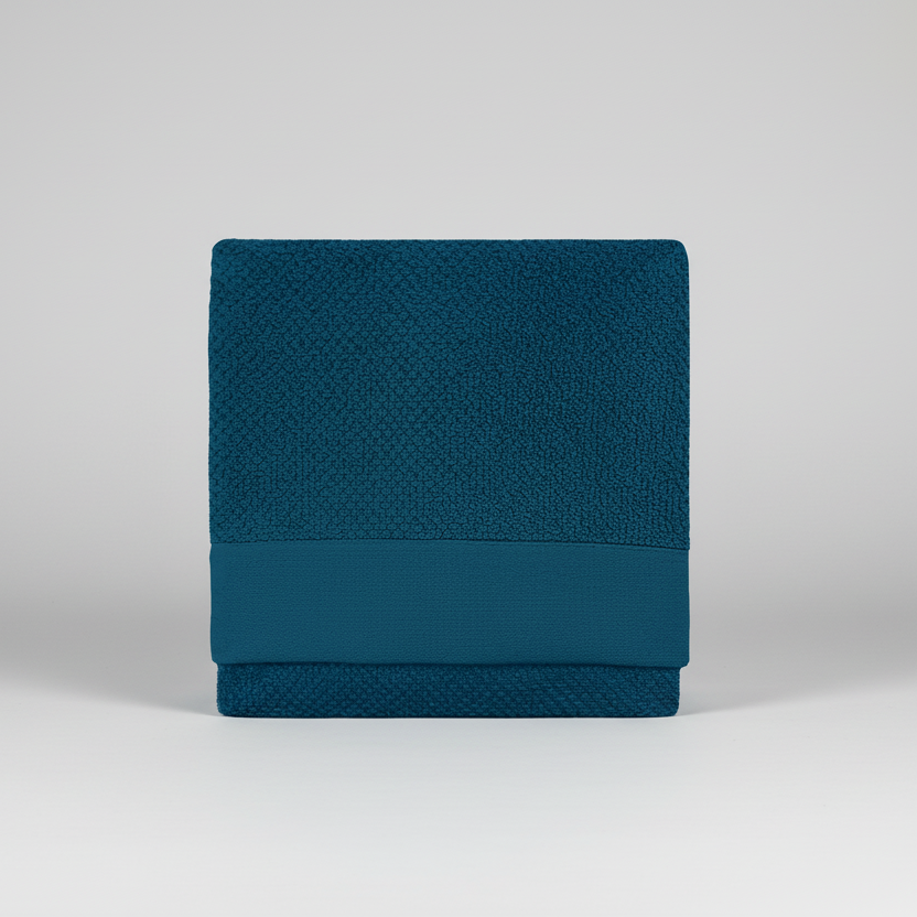 Toalla de baño texturizada en algodón premium azul Furn
