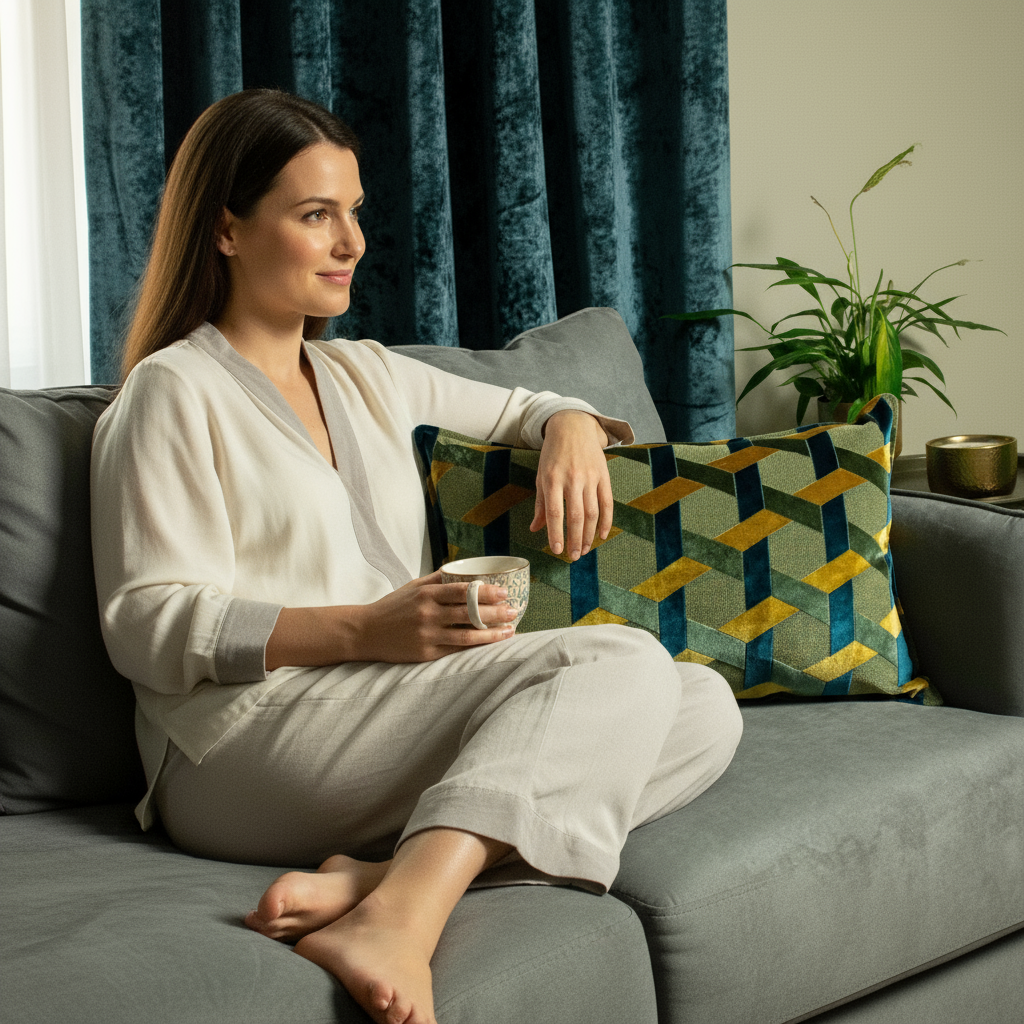 Funda de Cojín Velvet Jacquard Delano 60 x 40 cm Paoletti