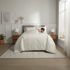 Juego de funda nórdica con relieve + 2 fundas de almohada Avery Stripe de Serene