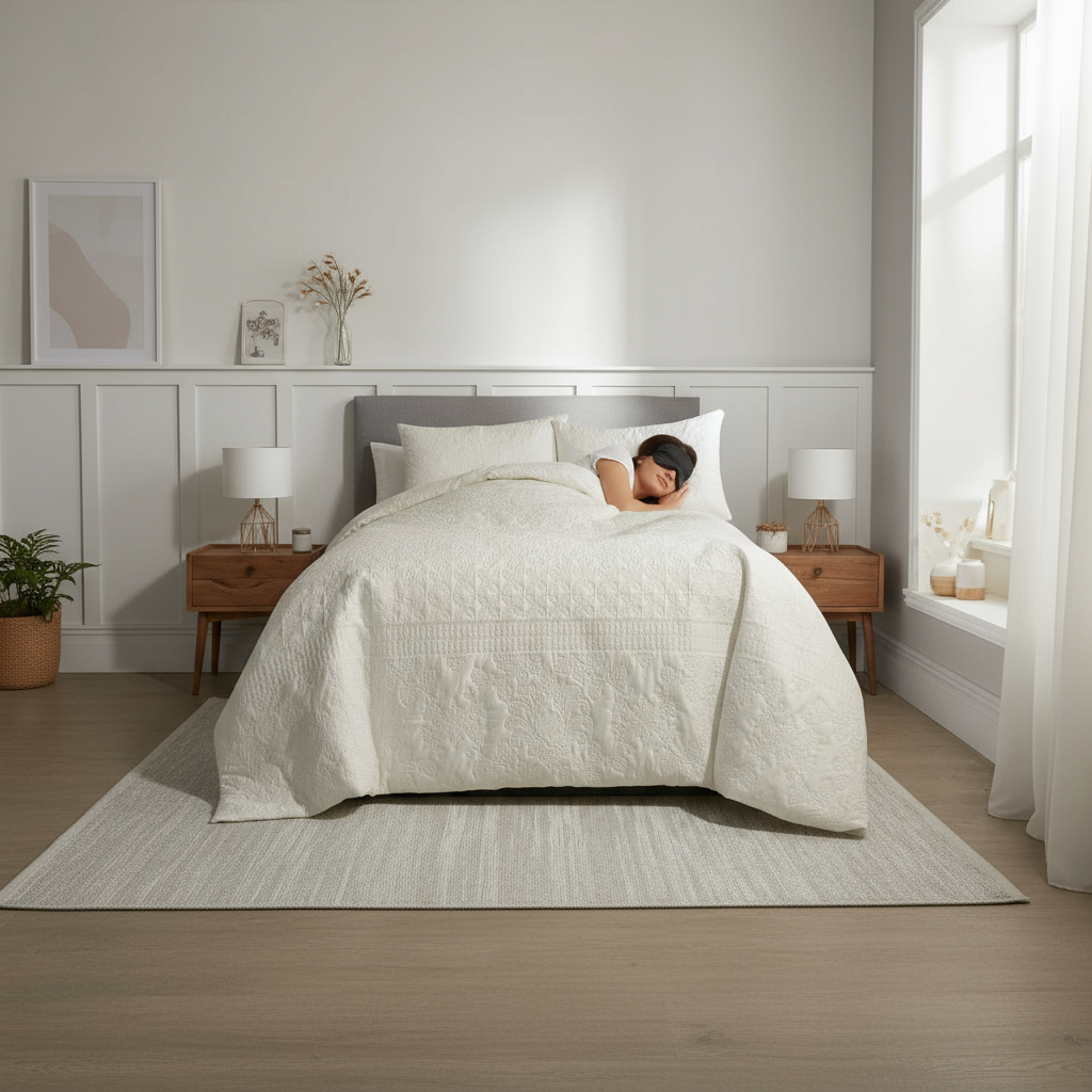 Juego de funda nórdica con relieve + 2 fundas de almohada Avery Stripe de Serene