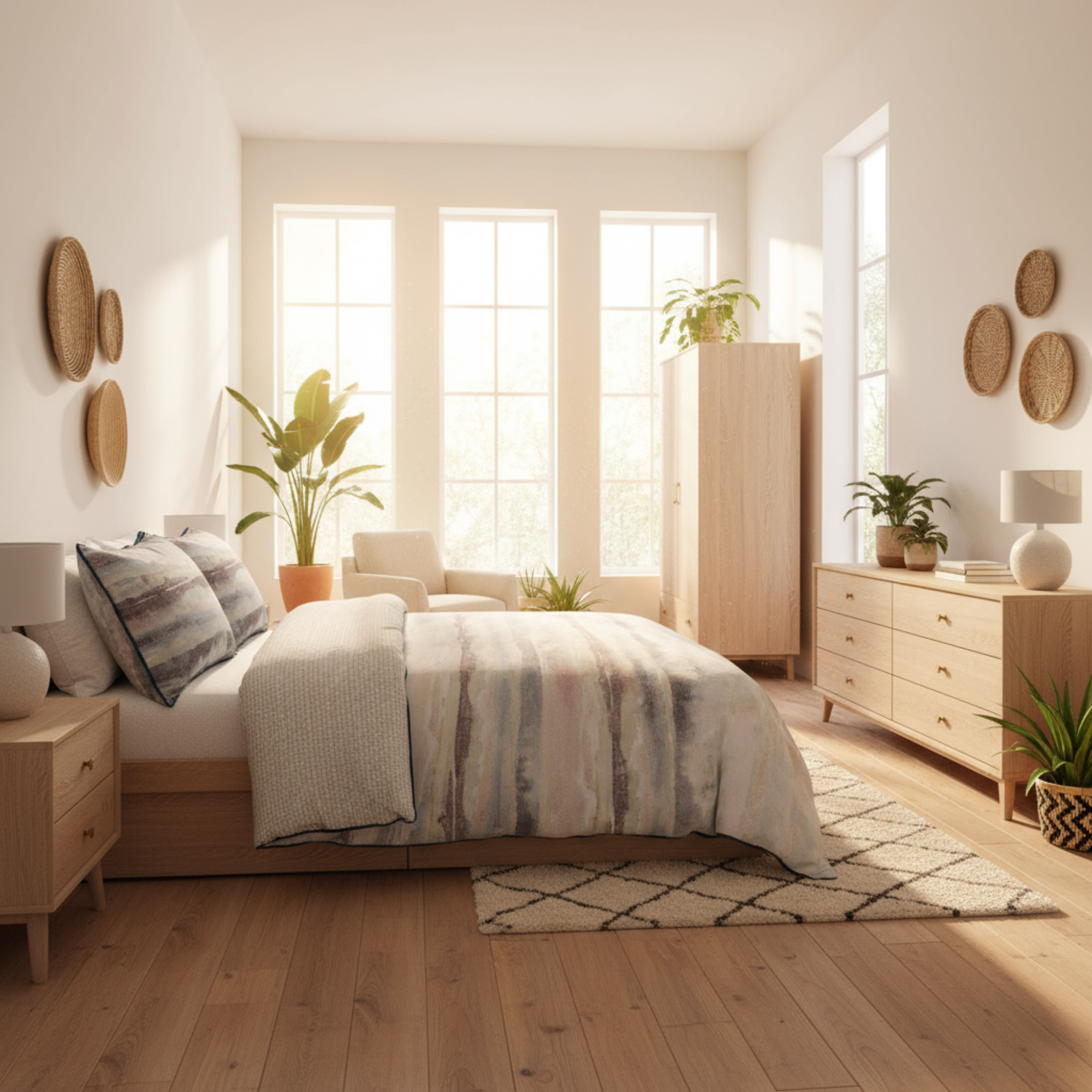 Juego de funda nórdica reversible en algodón + 2 fundas de almohada Landscape Seafoam Appletree Loft