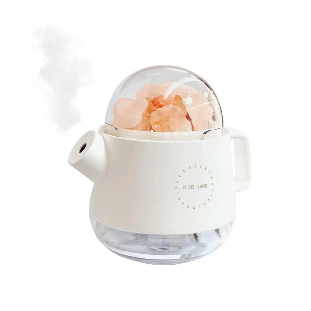 Humidificador Tetera Mágica Lámpara con Sal del Himalaya 360 ml Dropea