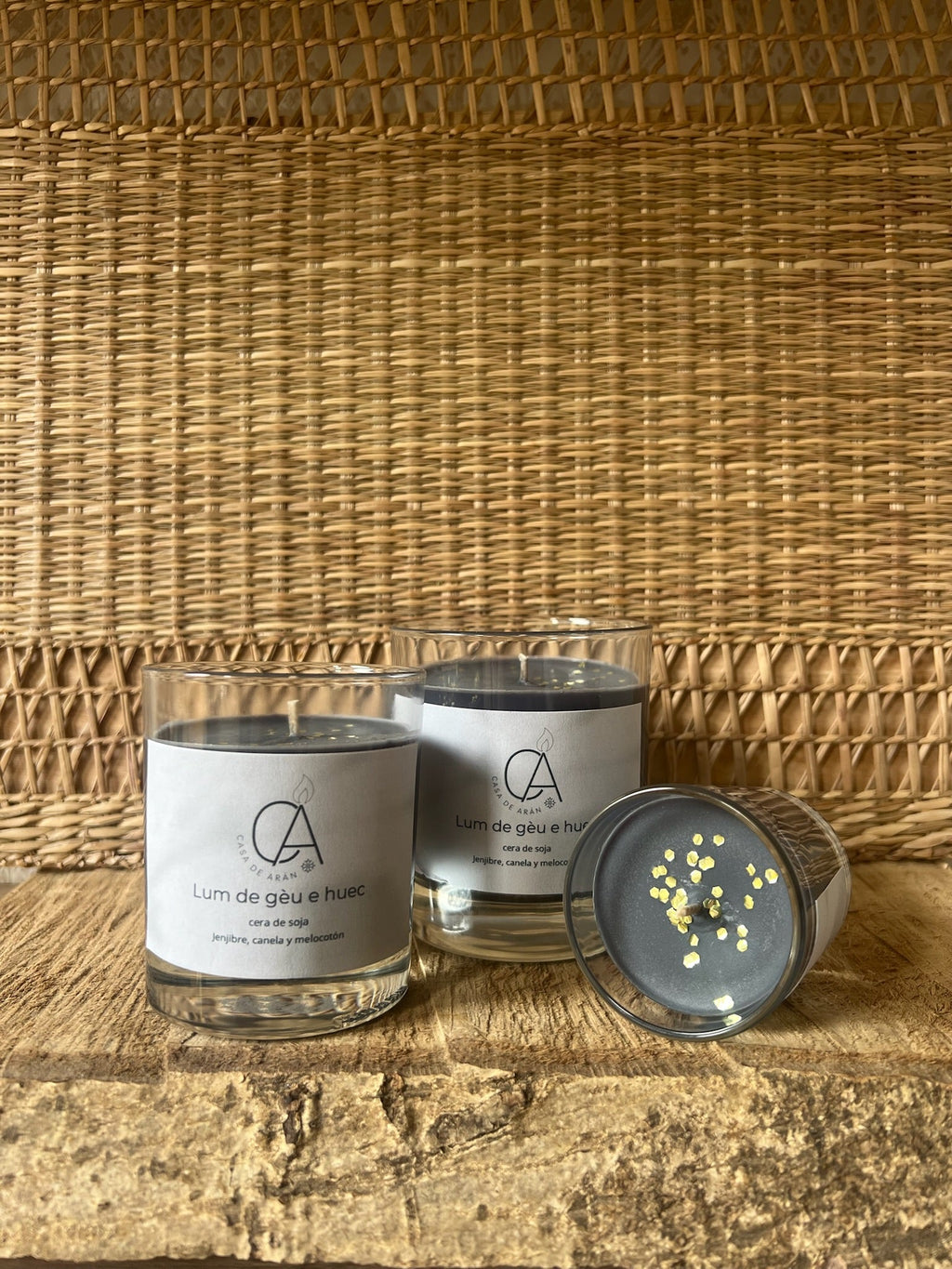 Vela aromática Lum de gèu e huec "Luz de hielo y fuego"