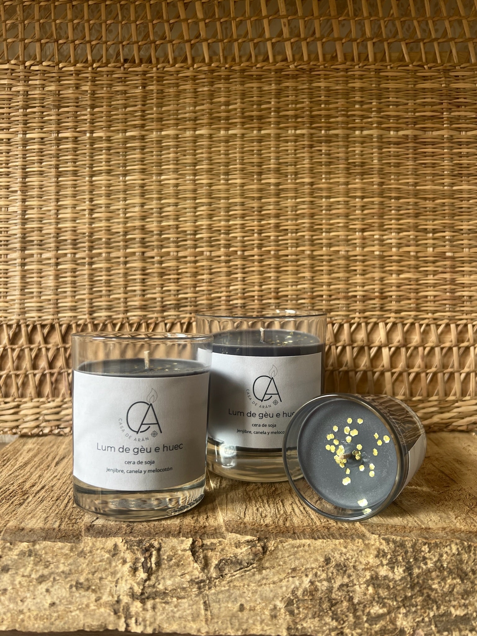 Vela aromática Lum de gèu e huec "Luz de hielo y fuego"