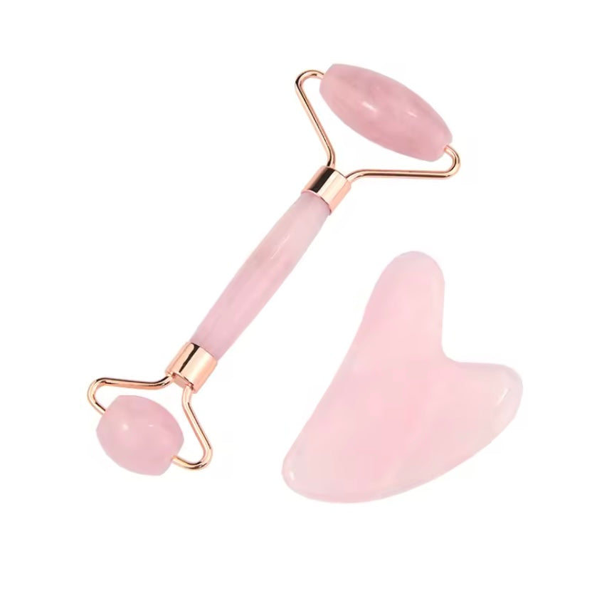 Rodillo Masajeador Facial de Jade con Guasha