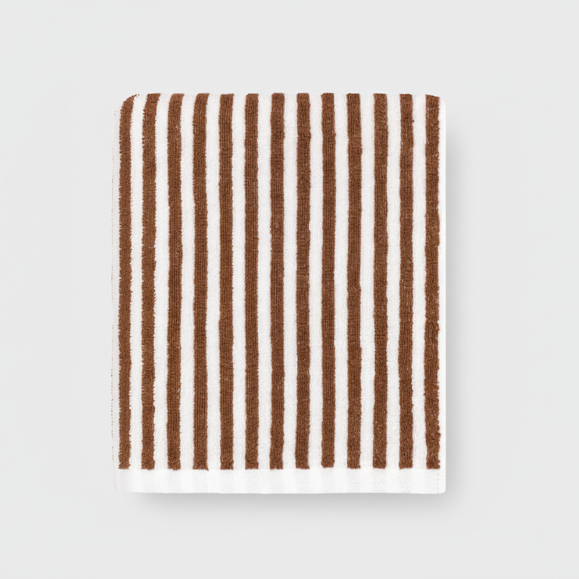 Toalla de baño a rayas en algodón Pacana Hebden