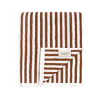 Toalla de baño a rayas en algodón Pecan Hebden Stripe