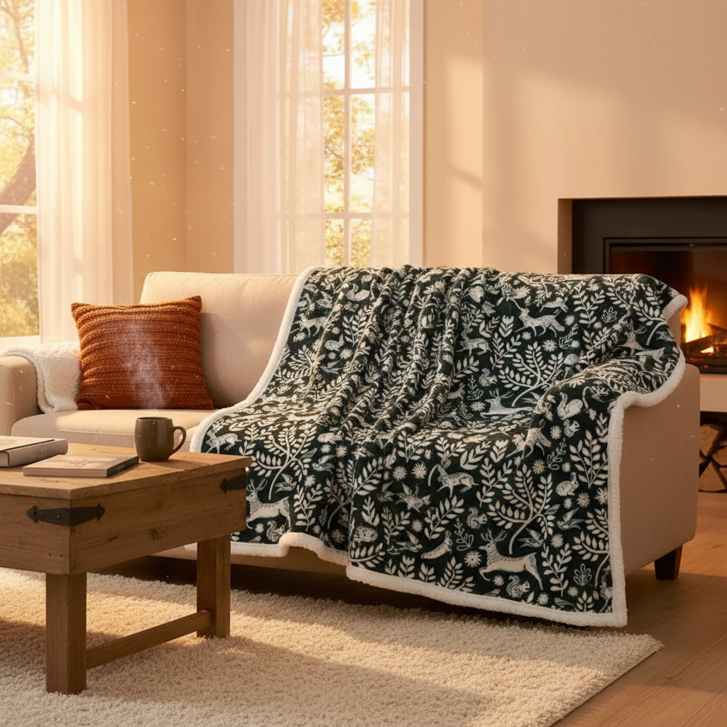 Manta de Forro Polar Sherpa Skandi Woodland