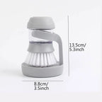 Cepillo para fregar platos con Dispensador de jabón y Soporte secado rápido Gris Dropea