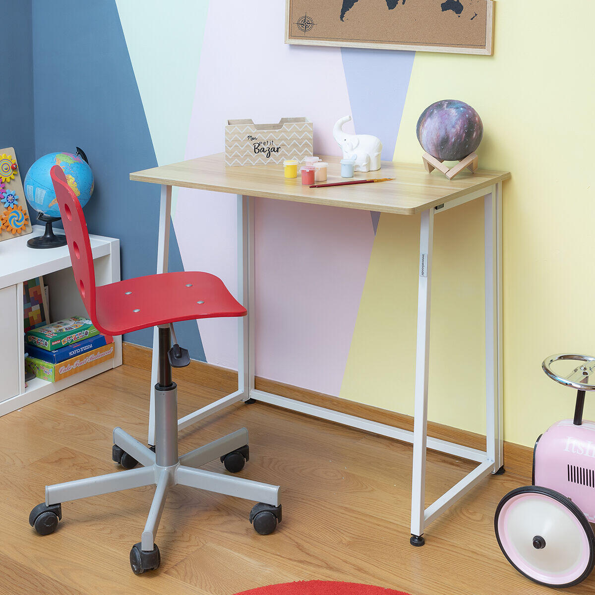 Escritorio Plegable Dolenkaf con útiles de escritorio