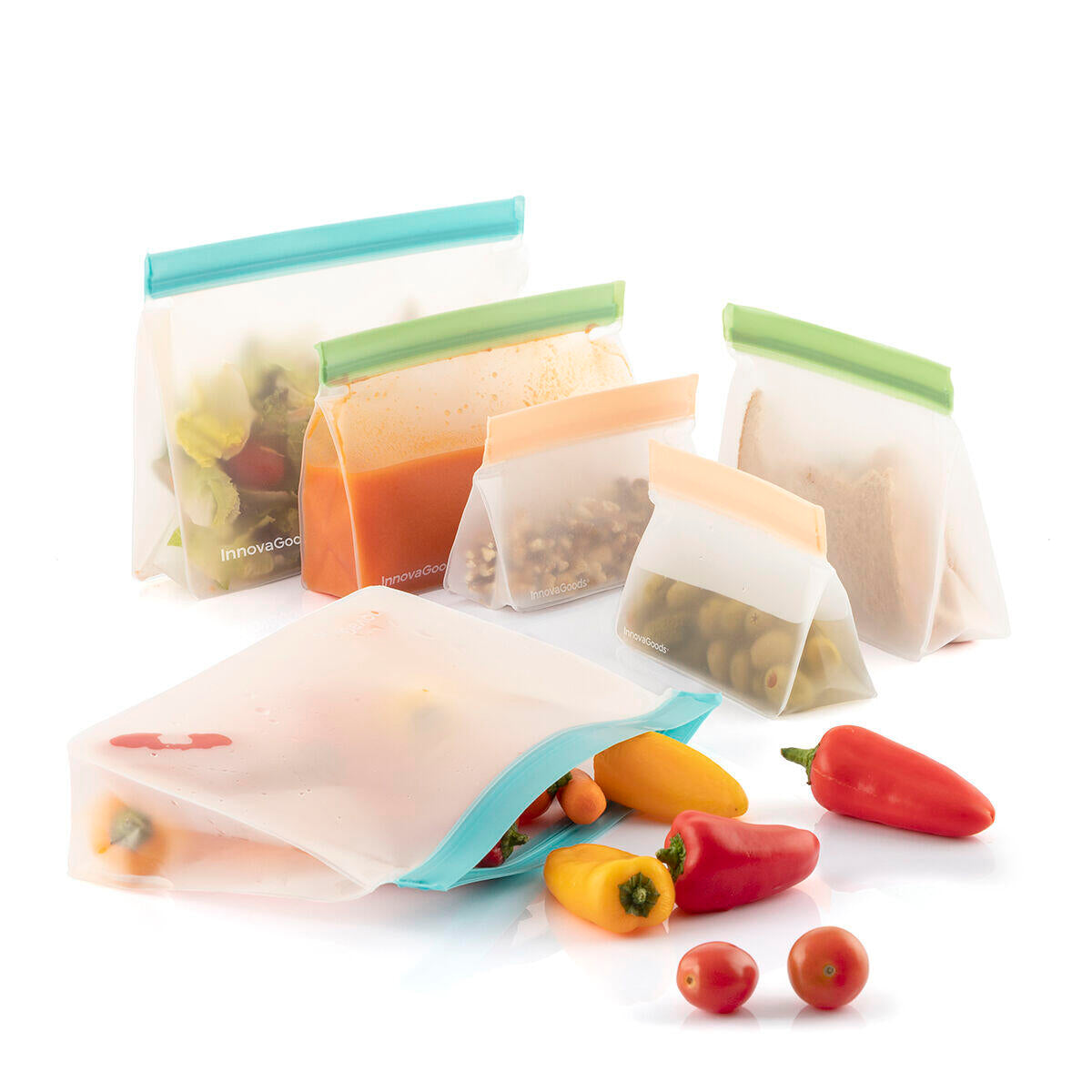Set de Bolsas Reutilizables Herméticas Zags 6 Unidades - InnovaGoods
