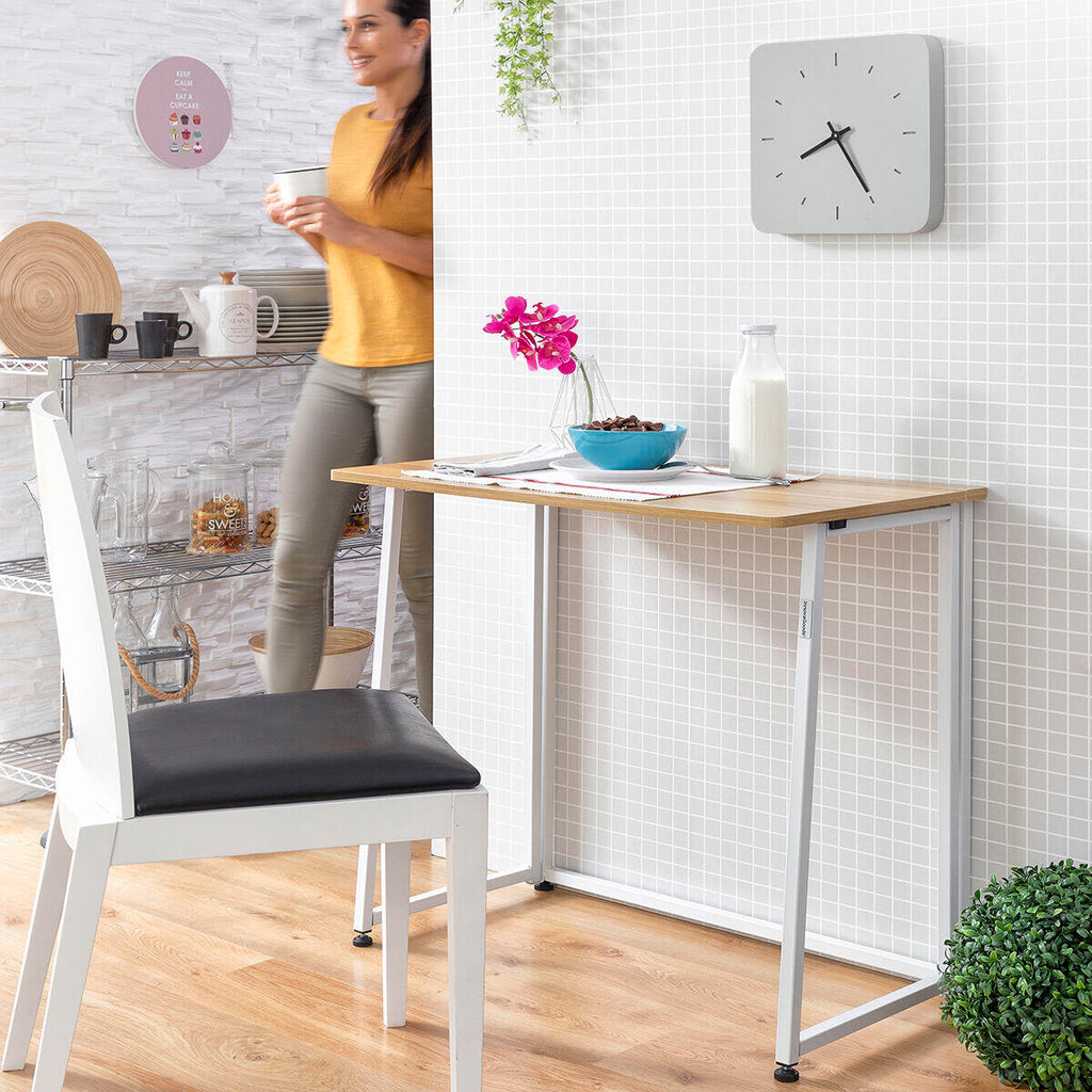 Escritorio Plegable Dolenkaf con alimentos encima