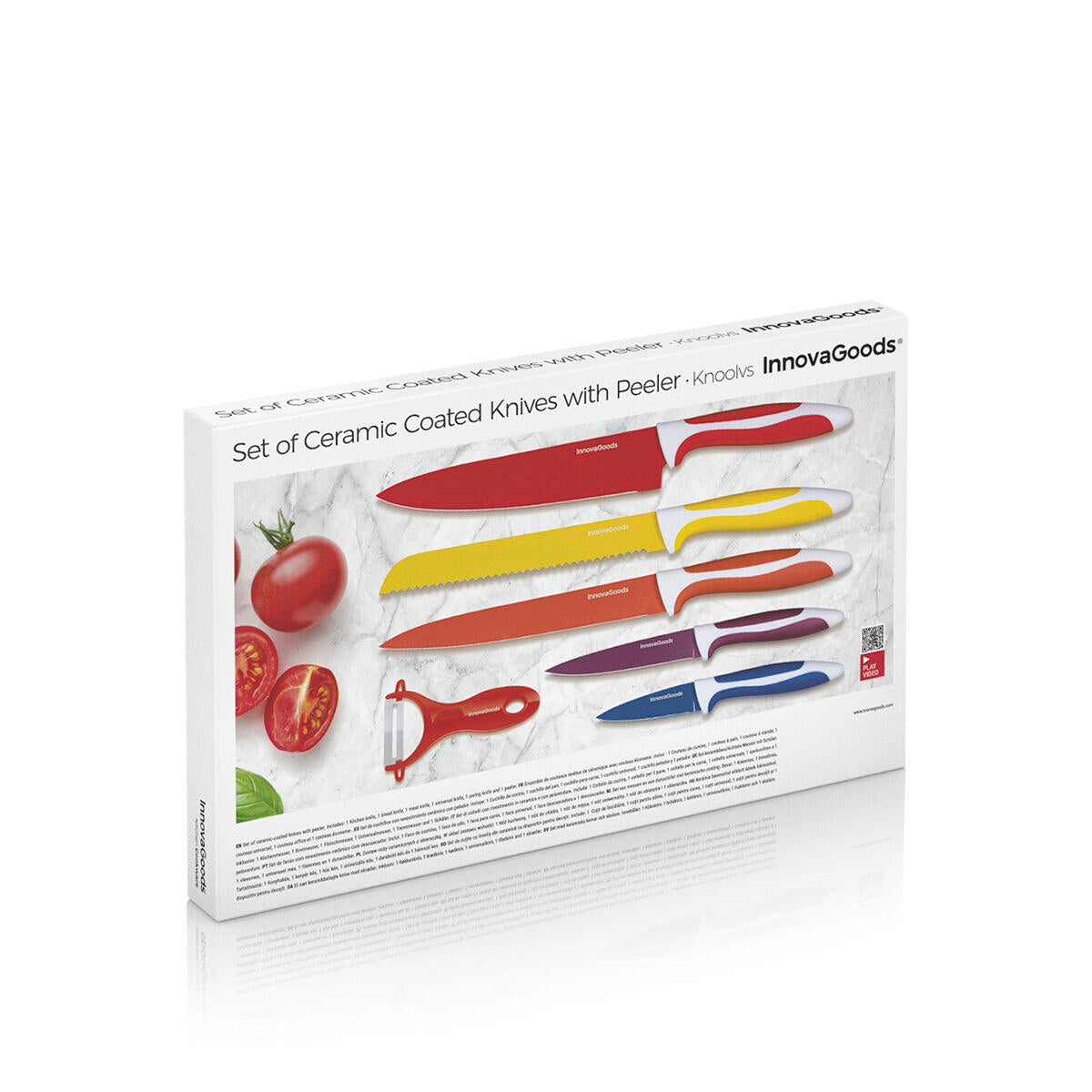Juego de Cuchillos Cerámicos y Pelador Knoolvs 6 Piezas - InnovaGoods