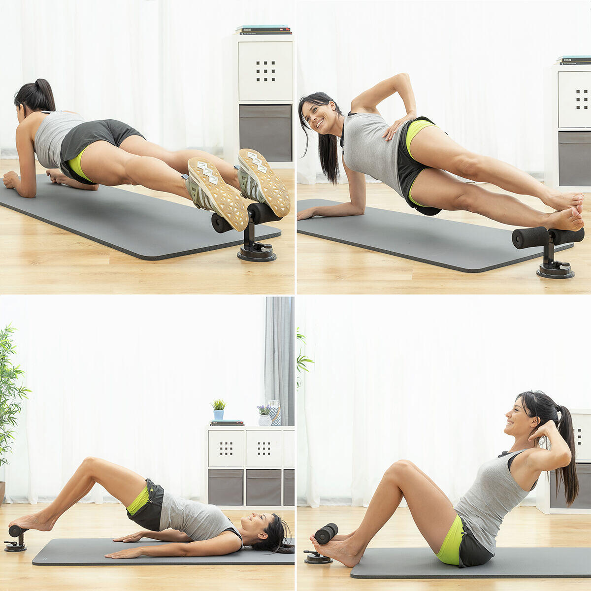 Barra de Sujeción para Abdominales con Ventosa y Guía de Ejercicios CoreUp - InnovaGoods