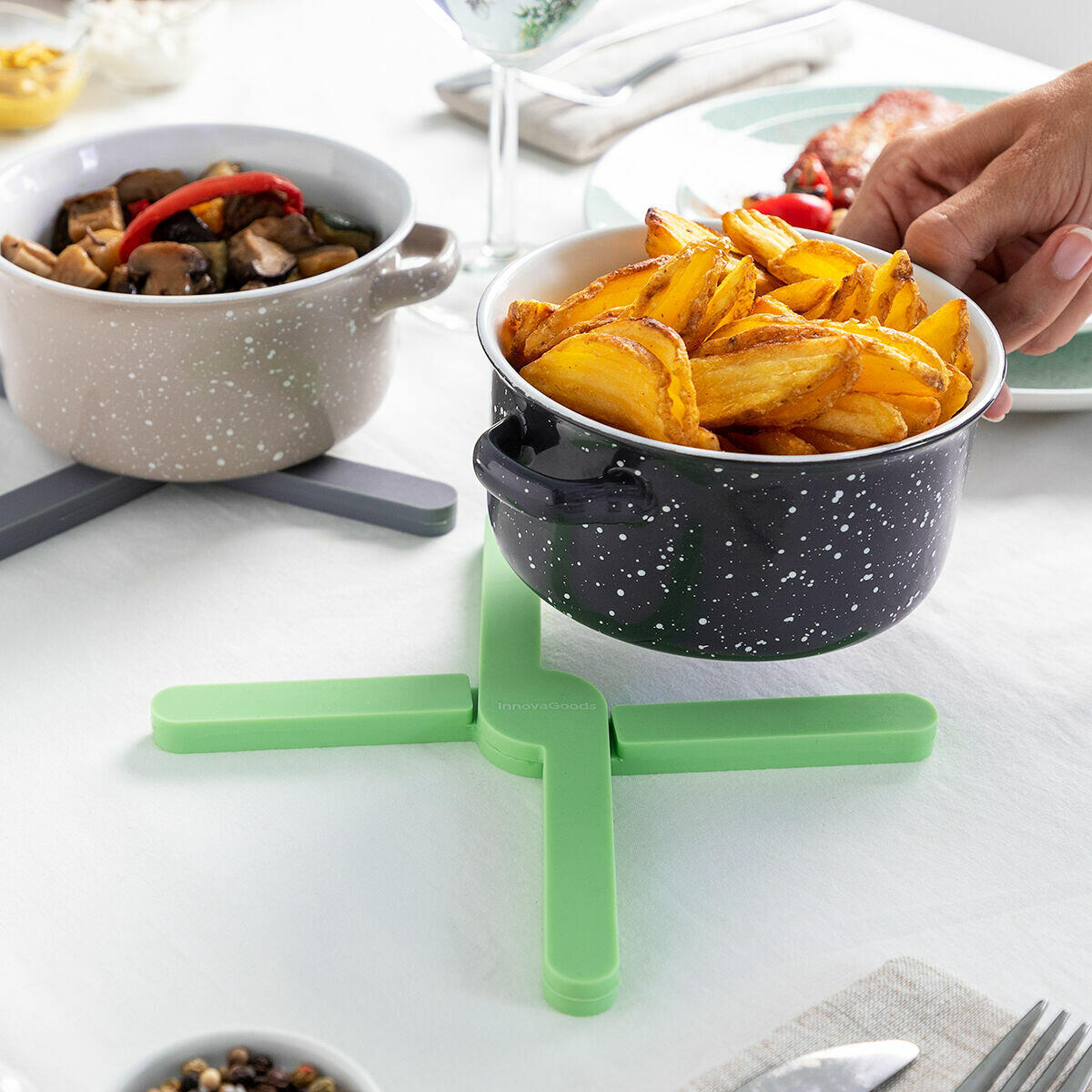 Salvamanteles Individual Plegable de Silicona Folvet - InnovaGoods 2 Unidades Dropea
