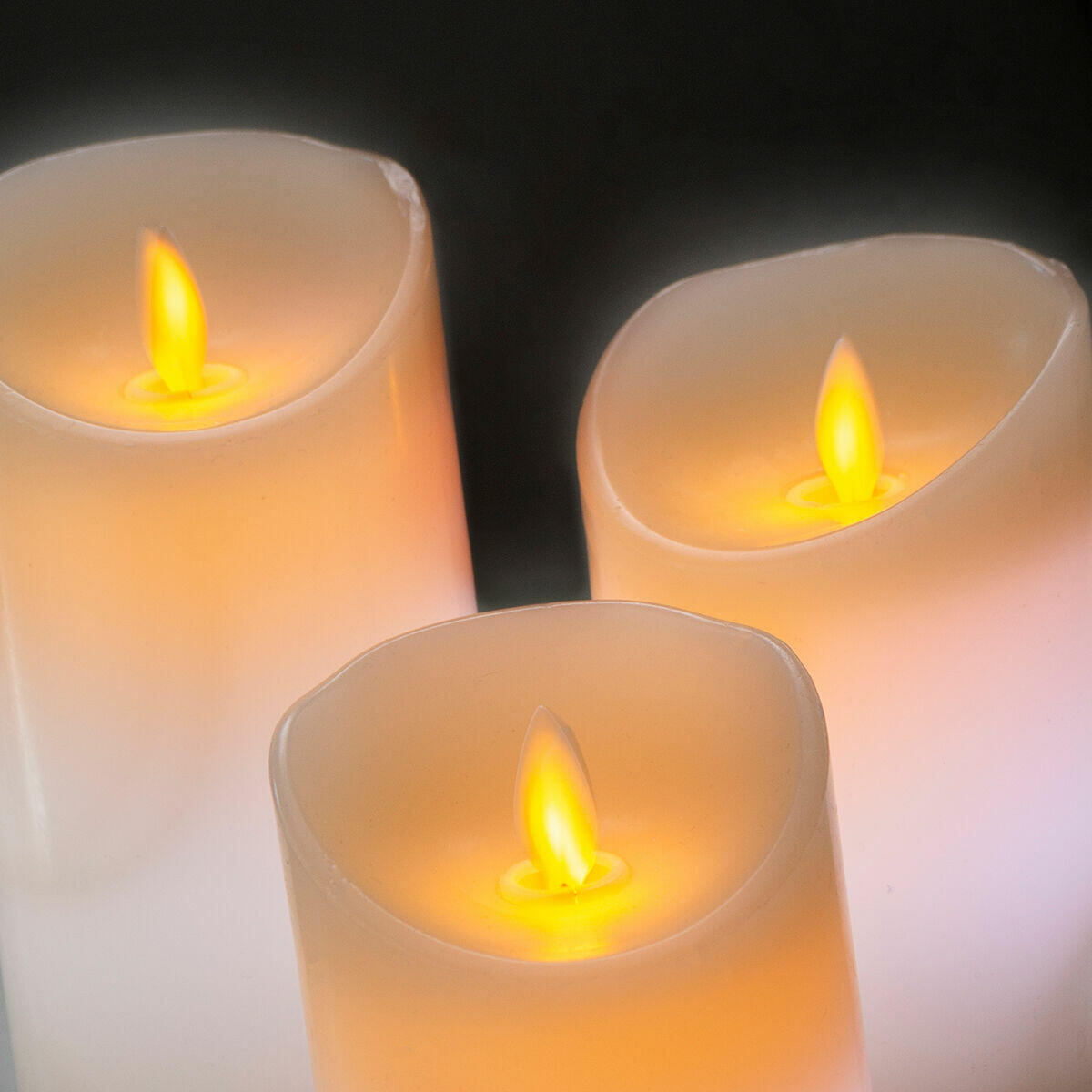 Velas LED Multicolor Efecto Llama con Mando Lendles 3 Unidades - InnovaGoods