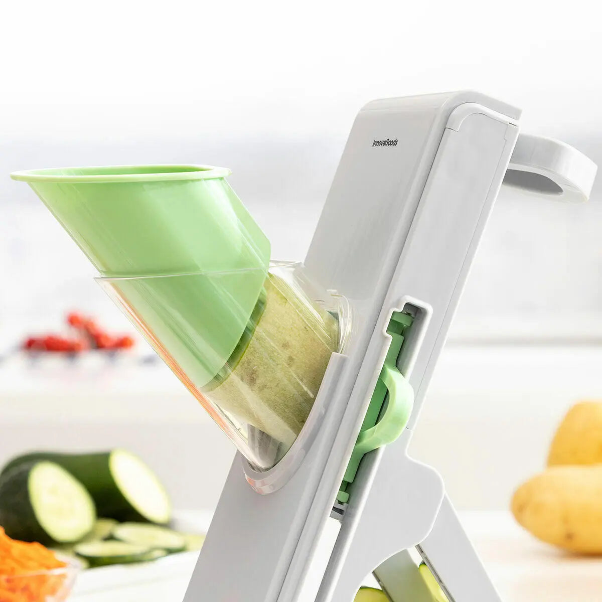 Mandolina Cortadora de Verduras 5 en 1 Plegable con Base Antideslizante y Recipiente Slichen- InnovaGoods Dropea