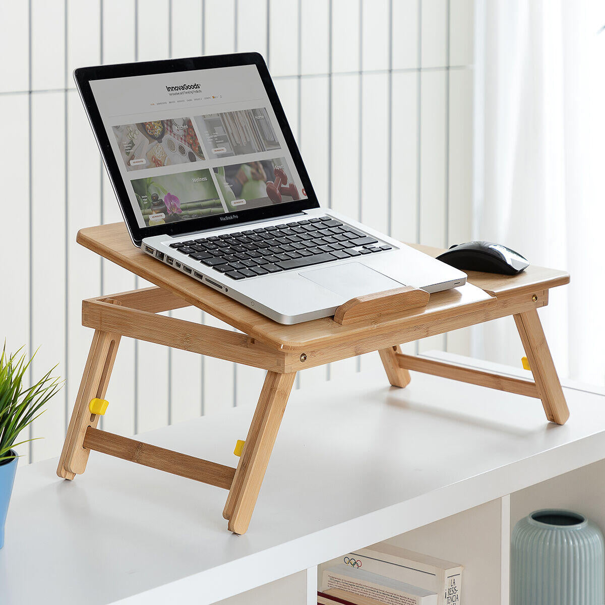 Mesa Plegable Auxiliar de Bambú Lapwood - InnovaGoods