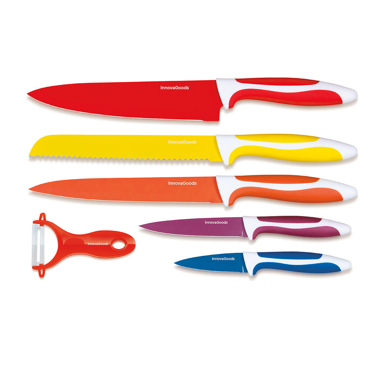 Juego de Cuchillos Cerámicos y Pelador Knoolvs 6 Piezas - InnovaGoods