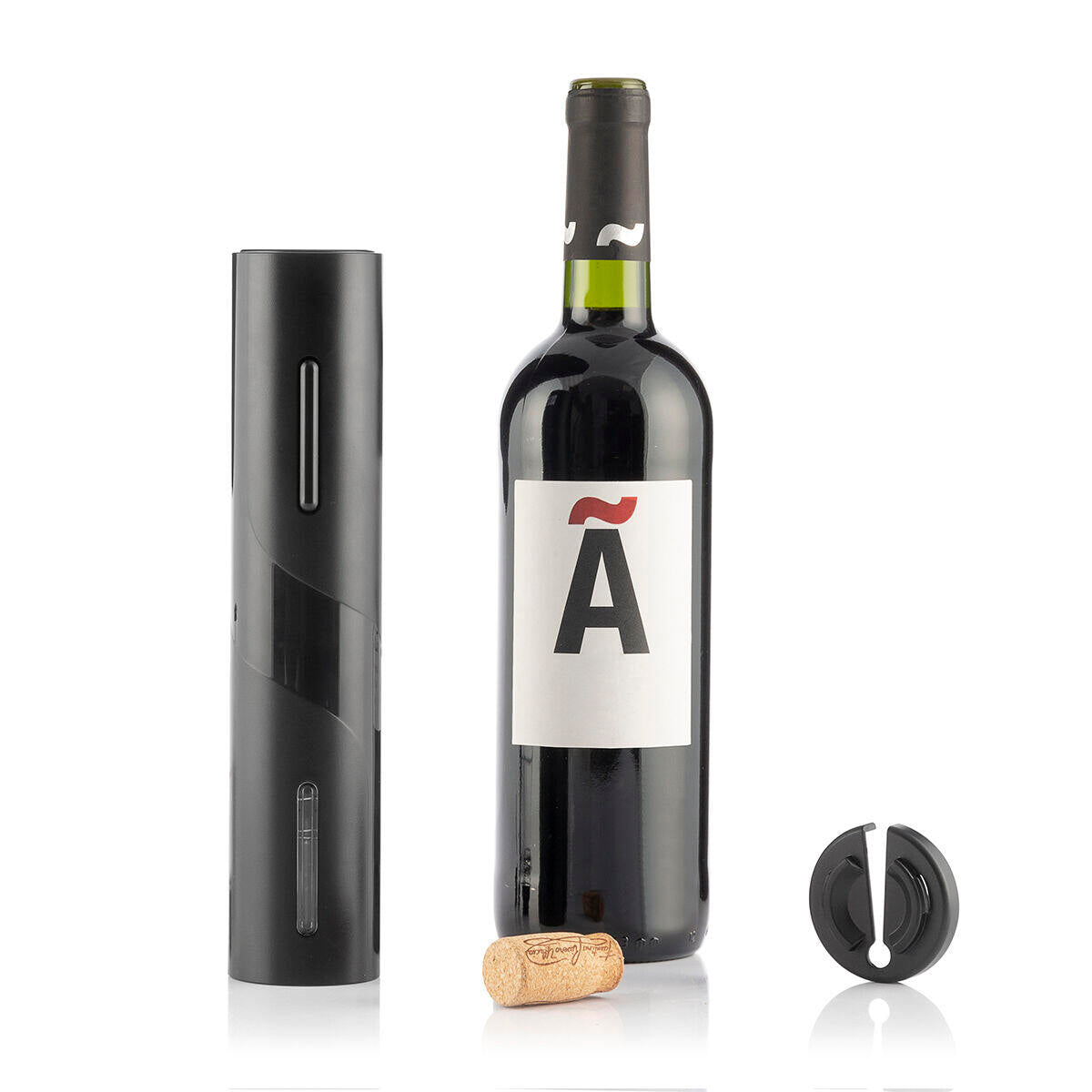 Sacacorchos Eléctrico para Botellas de Vino Corkbot InnovaGoods con botella de vino