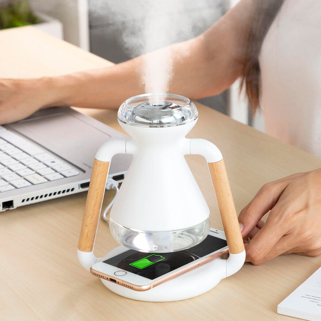 Humidificador Difusor de Aromas y Cargador Inalámbrico 3 en 1 Misvolt - InnovaGoods