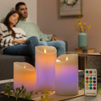 Velas LED Multicolor Efecto Llama con Mando Lendles 3 Unidades - InnovaGoods