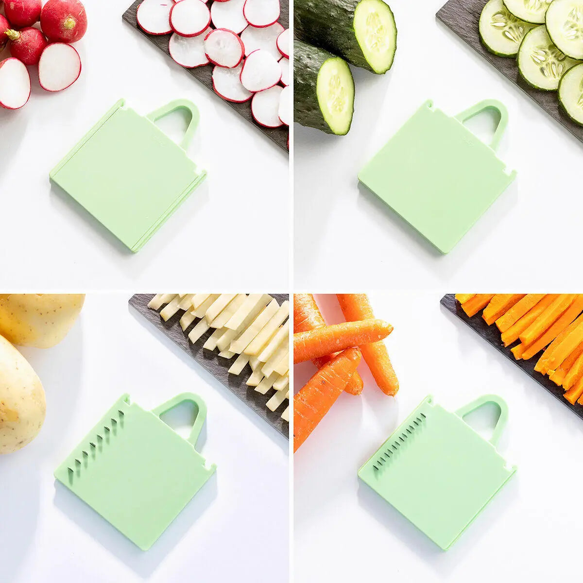 Mandolina Cortadora de Verduras 5 en 1 Plegable con Base Antideslizante y Recipiente Slichen- InnovaGoods Dropea