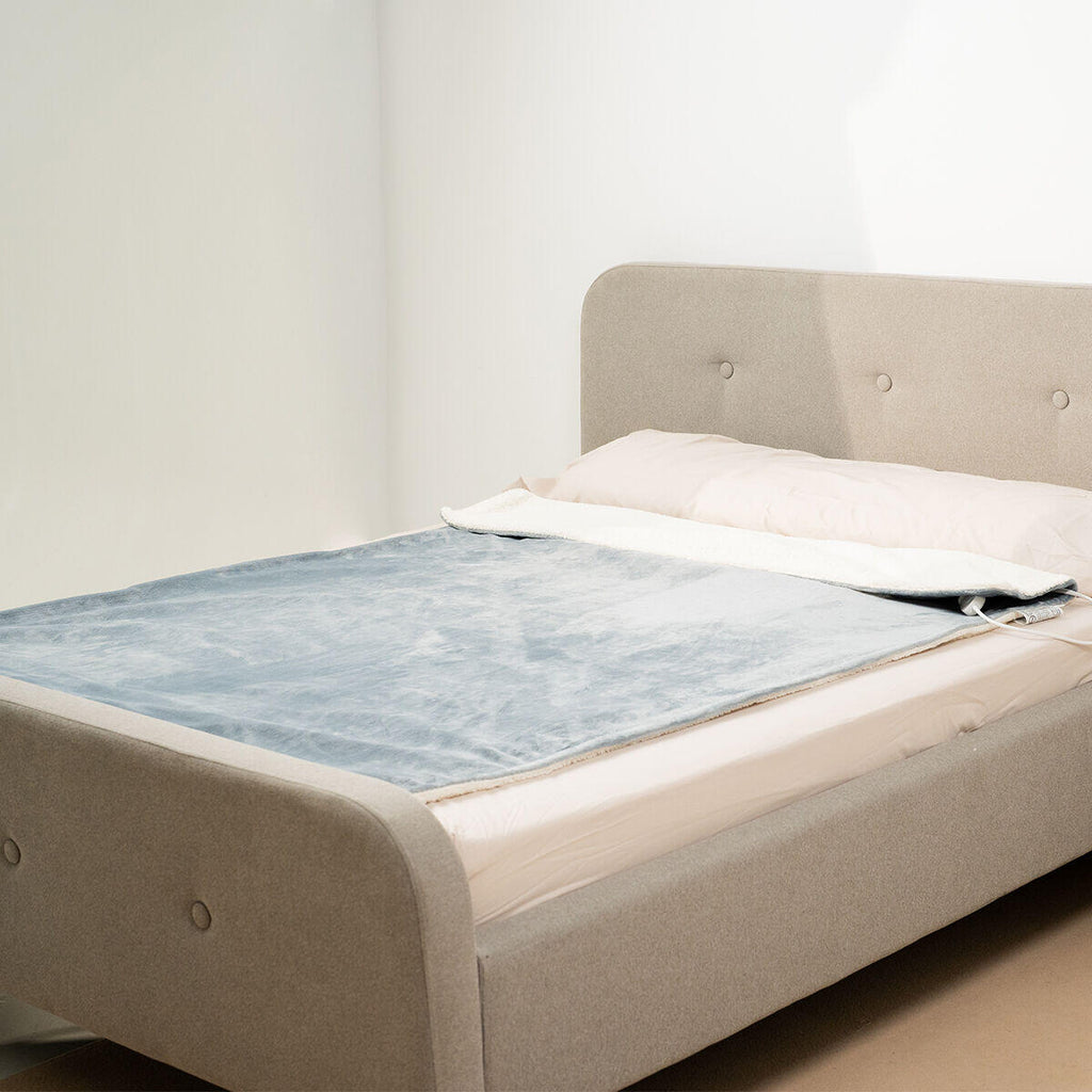 Manta Eléctrica Heklet Blanco Gris 130 x 180 cm 160 W - InnovaGoods