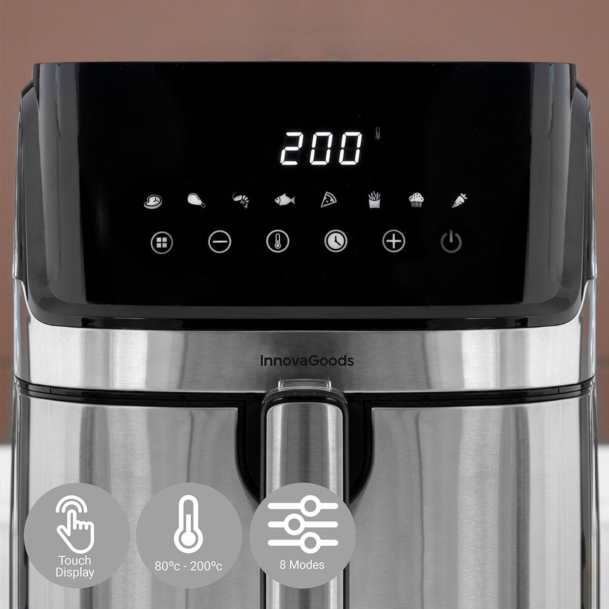 Freidora de Aire Fryinn Pro 5500 Negro 1700 W 5,5 L Acero Inoxidable - InnovaGoods