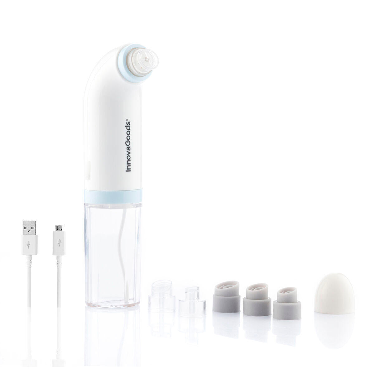 Hidrolimpiador Facial de Impurezas Recargable Hyser con accesorios 