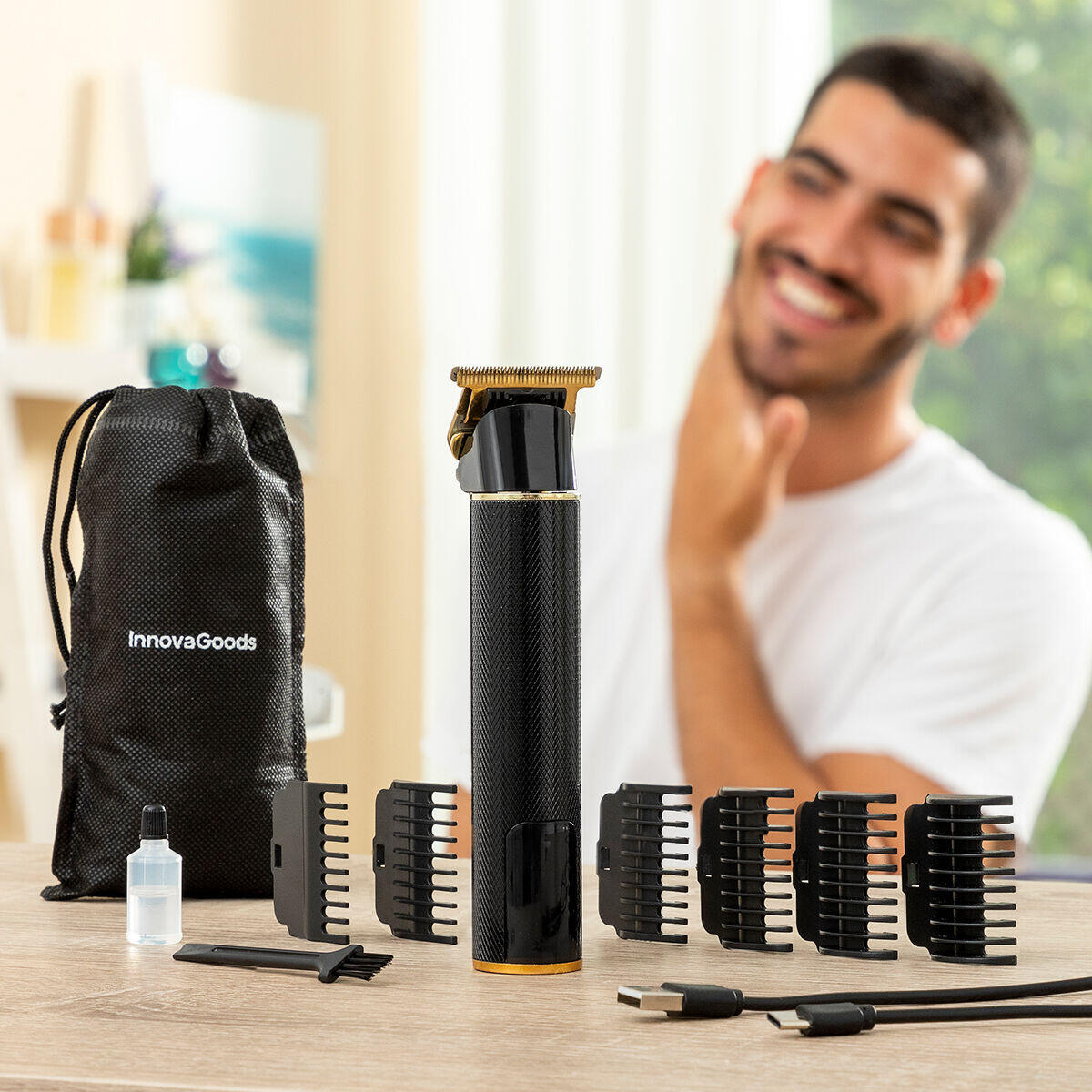 Cortapelos Profesional Recargable con Accesorios Triher - InnovaGoods
