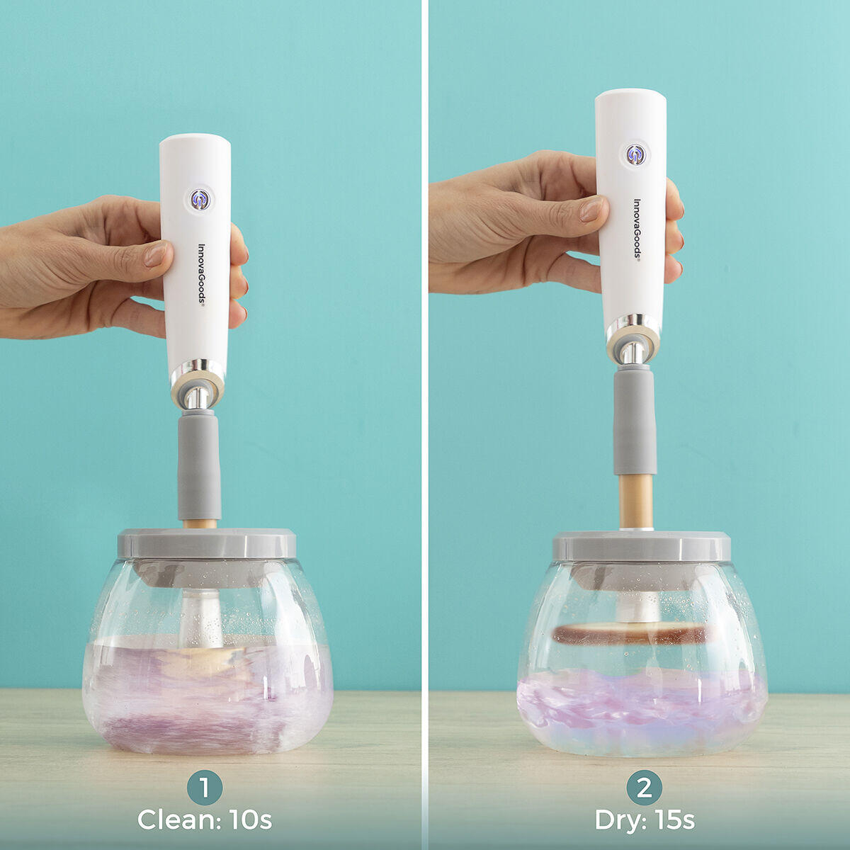 Nivel de profundidad del Limpiador y Secador Automático de Brochas de Maquillaje Maklin InnovaGoods