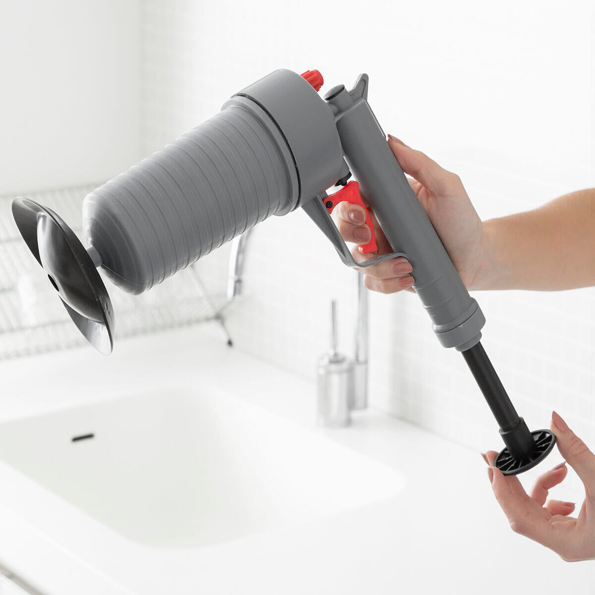 Pistola Desatascadora de Aire Comprimido Universal con Adaptadores KlinGun - InnovaGoods