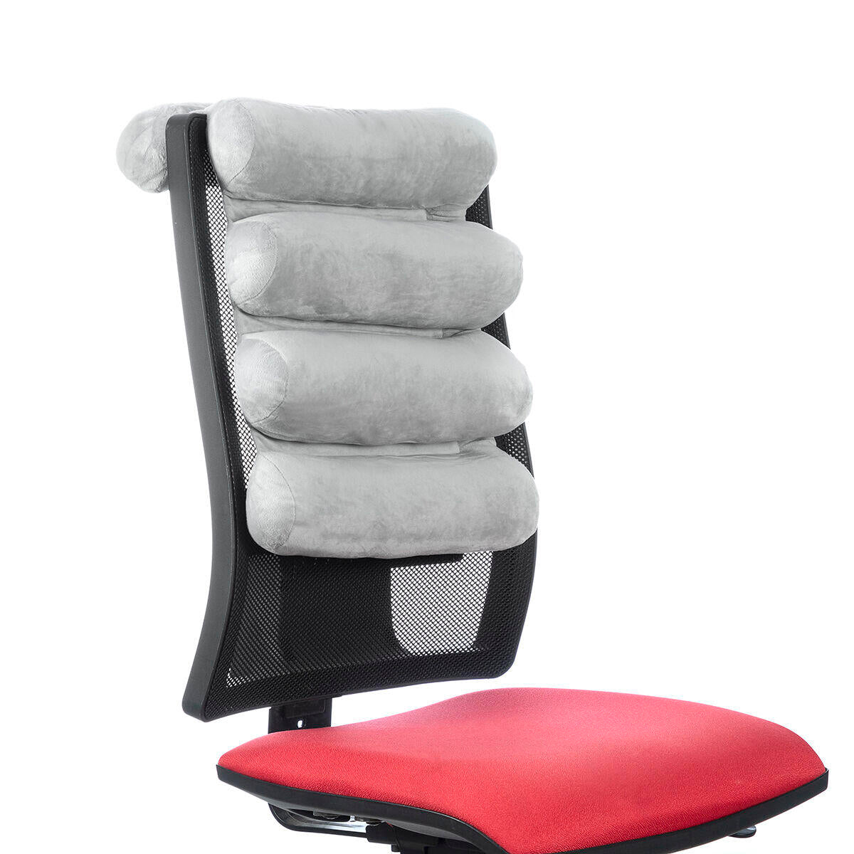 Almohada modular multifunción Rollow sobre una silla