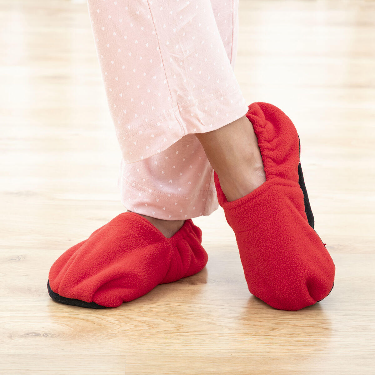 Zapatillas de Casa Calentables en Microondas Rojo - InnovaGoods