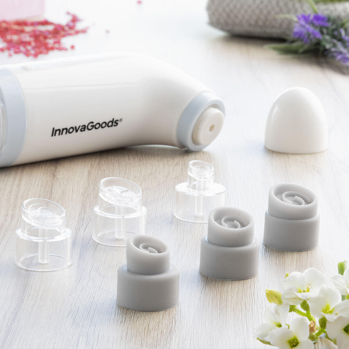 Hidrolimpiador Facial de Impurezas Recargable Hyser con sus diferentes cabezales