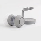 Cepillo para fregar platos con Dispensador de jabón y Soporte secado rápido Gris Dropea