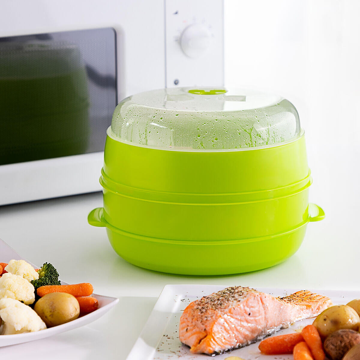 Vaporera Doble para Microondas Codowave - InnovaGoods