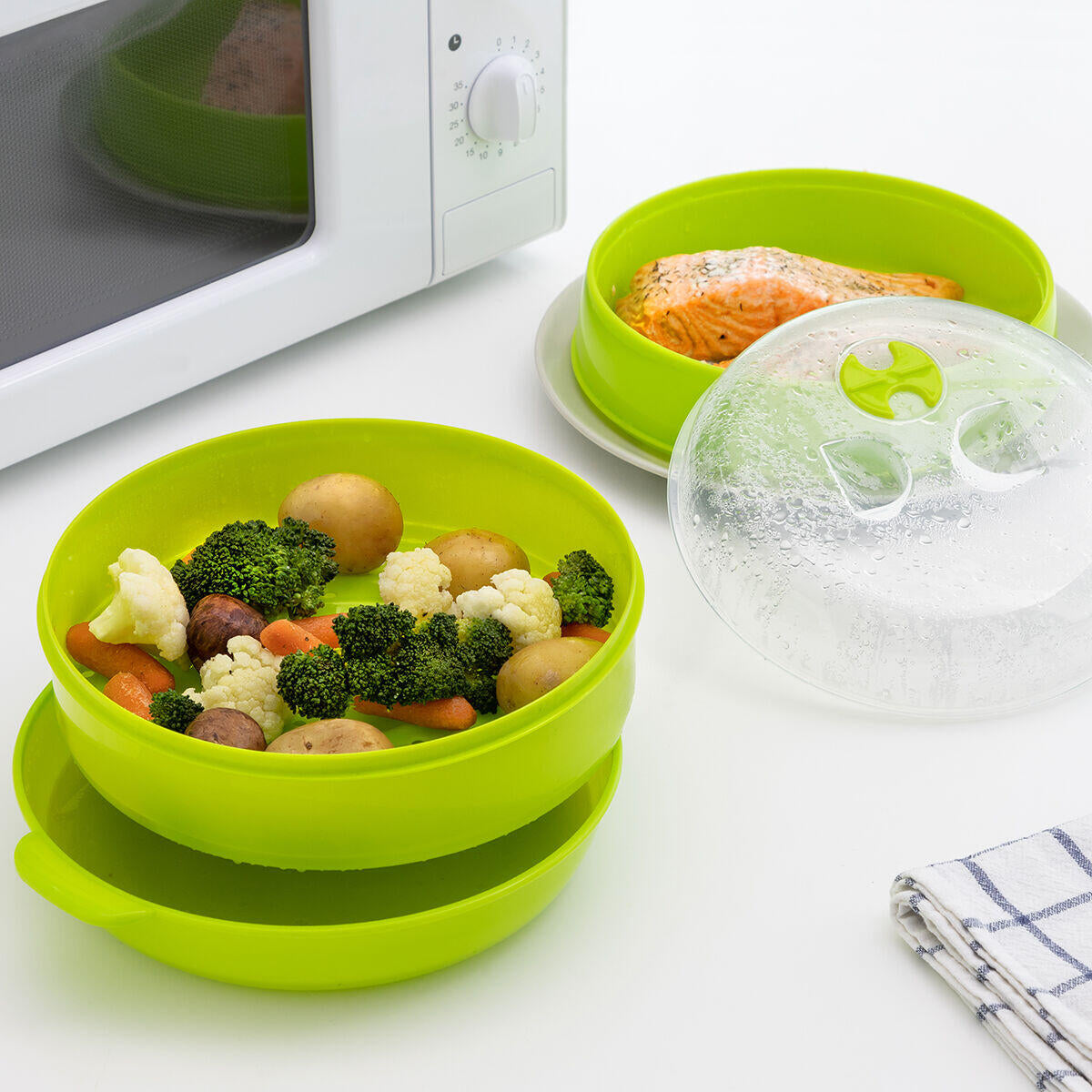 Vaporera Doble para Microondas Codowave - InnovaGoods