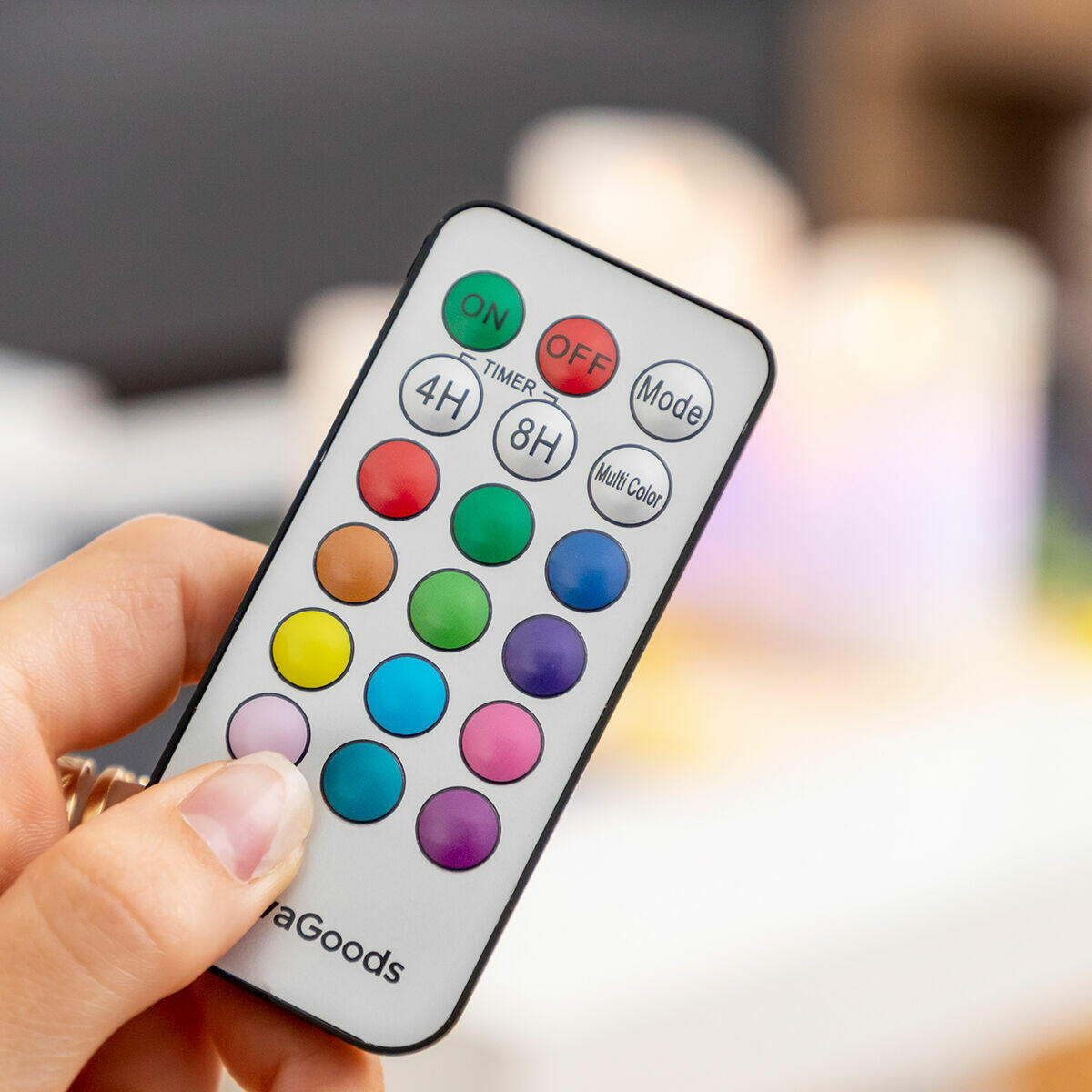 Velas LED Multicolor Efecto Llama con Mando Lendles 3 Unidades - InnovaGoods