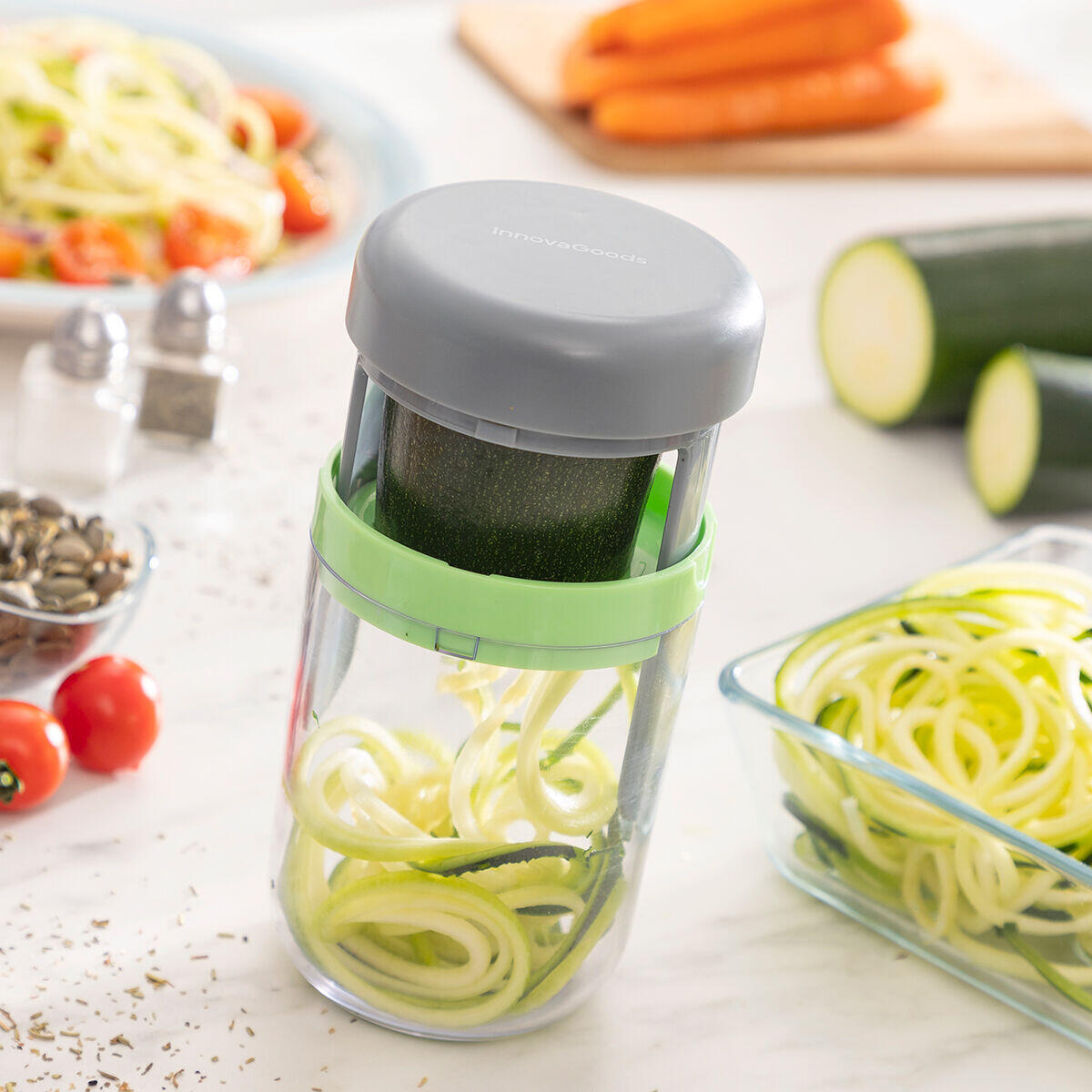 Cortador de Verduras en Espiral y Rallador con Recetas Vigizer - InnovaGoods