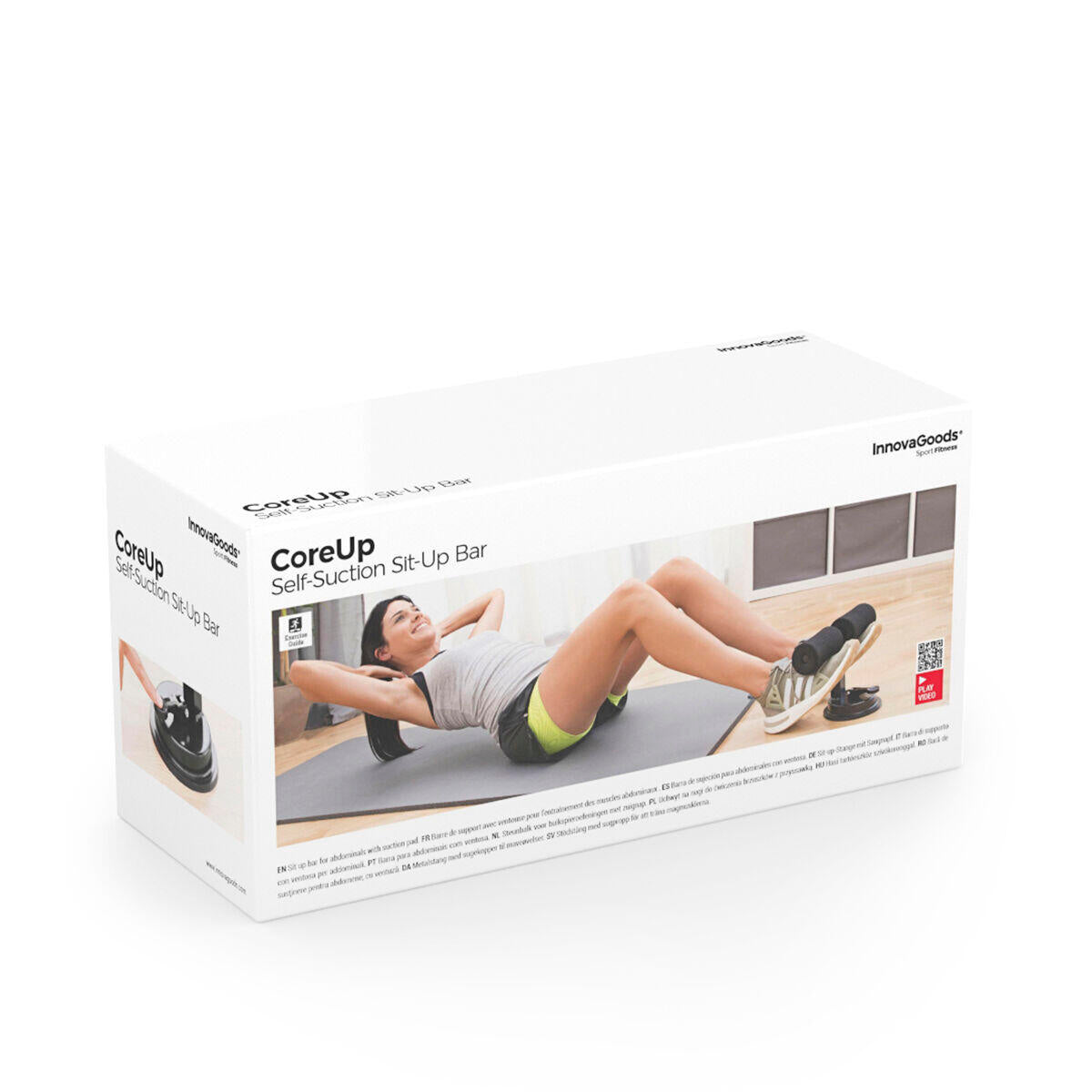 Barra de Sujeción para Abdominales con Ventosa y Guía de Ejercicios CoreUp - InnovaGoods