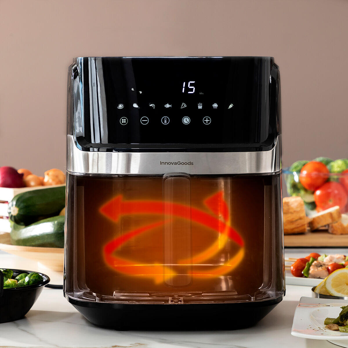 Freidora de Aire Fryinn Pro 5500 Negro 1700 W 5,5 L Acero Inoxidable - InnovaGoods
