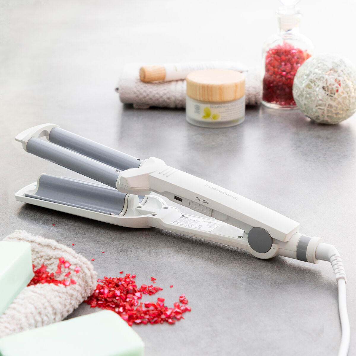 Plancha de Pelo Cerámica para Ondas Wavio 55 W - InnovaGoods
