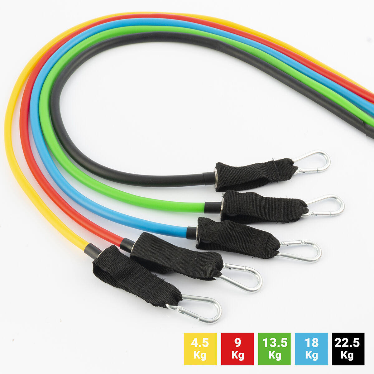 Set de Bandas de Resistencia con Accesorios y Guía de Ejercicios Rebainer 5 Unidades - InnovaGoods