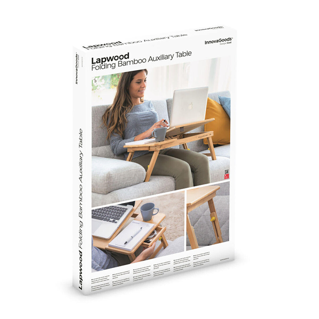 Mesa Plegable Auxiliar de Bambú Lapwood - InnovaGoods